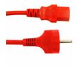 IEC Device Cable DE Type F (CEE 7/4) Plug - IEC 60320 C13 500mm Red